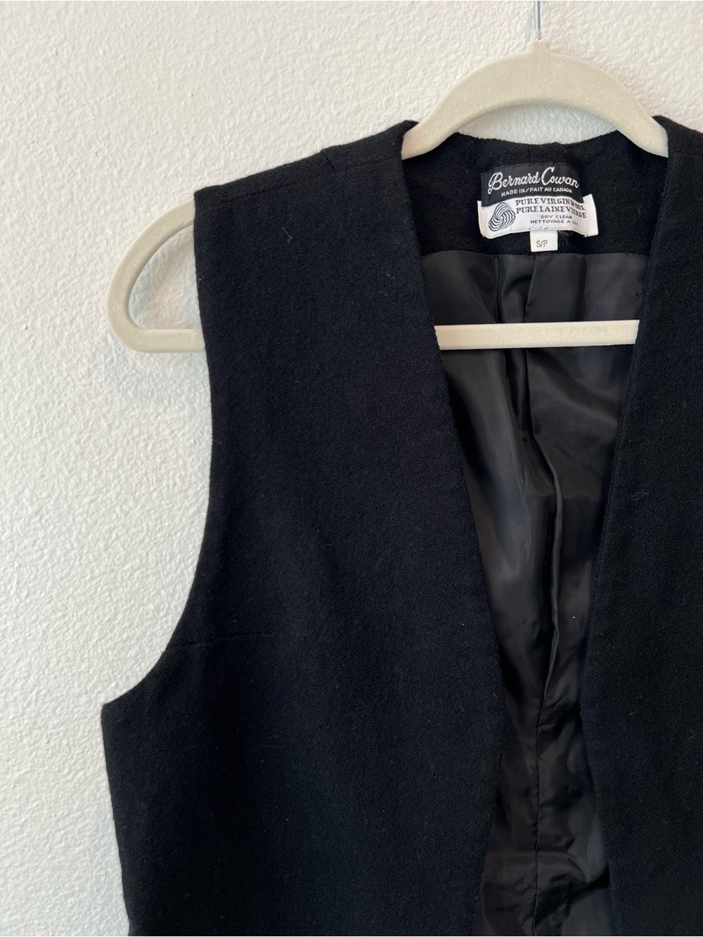 Vintage Black Wool Vest for Women